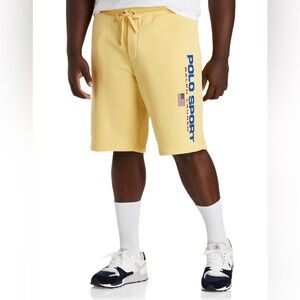 Polo Ralph Lauren Big Tall Polo Sport Fleece Shorts in Yellow 2XB